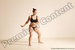 Underwear Martial art Woman White Moving poses Average long colored Dynamic poses Academic